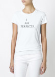 Футболка женская белая I AM PERFECTA YAPPI  Изображение Футболка женская белая I AM PERFECTA YAPPI