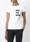 Футболка женская белая Keep The Mood YAPPI Изображение Футболка женская белая Keep The Mood YAPPI