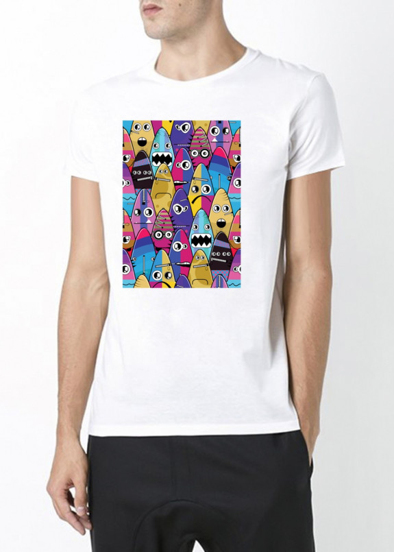 Футболка мужская белая Fish YAPPI Изображение Футболка мужская белая Fish YAPPI