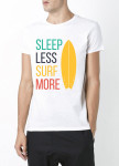 Футболка мужская белая Sleep less surf more YAPPI Изображение Футболка мужская белая Sleep less surf more YAPPI
