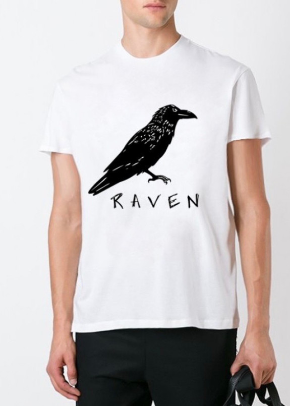 Футболка мужская белая RAVEN YAPPI Изображение Футболка мужская белая RAVEN YAPPI