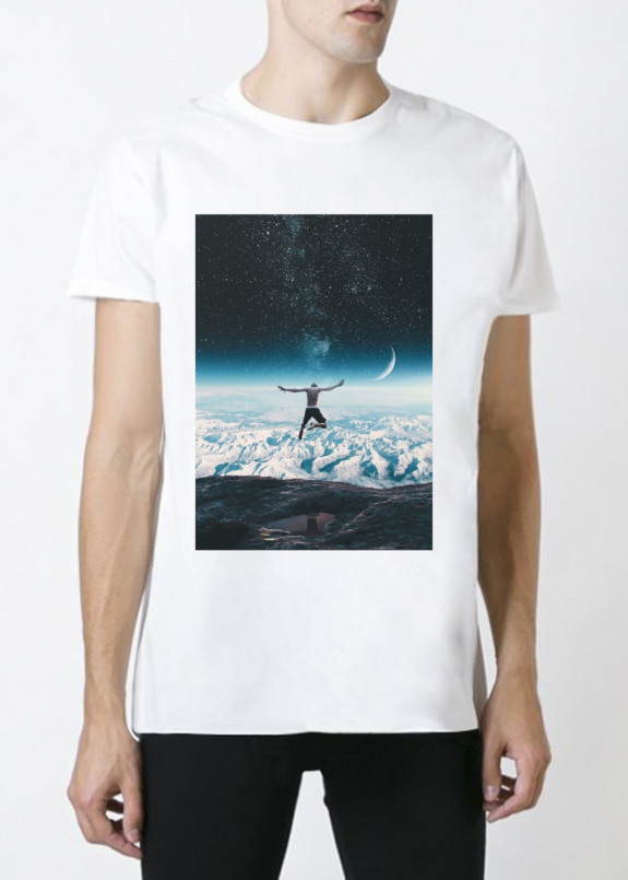 Футболка мужская белая Jump YAPPI Изображение Футболка мужская белая Jump YAPPI