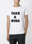 Футболка мужская белая Take a risk YAPPI Изображение Футболка мужская белая Take a risk YAPPI