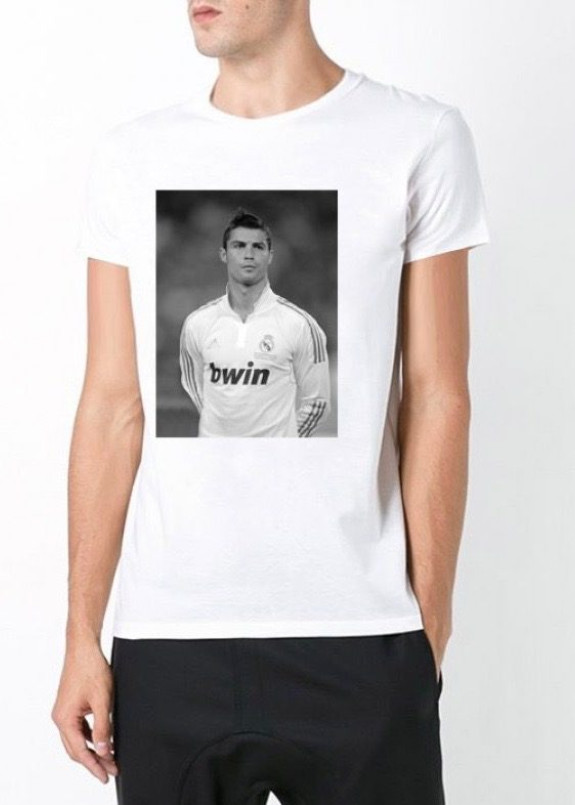 Футболка мужская белая Ronaldo YAPPI Изображение Футболка мужская белая Ronaldo YAPPI