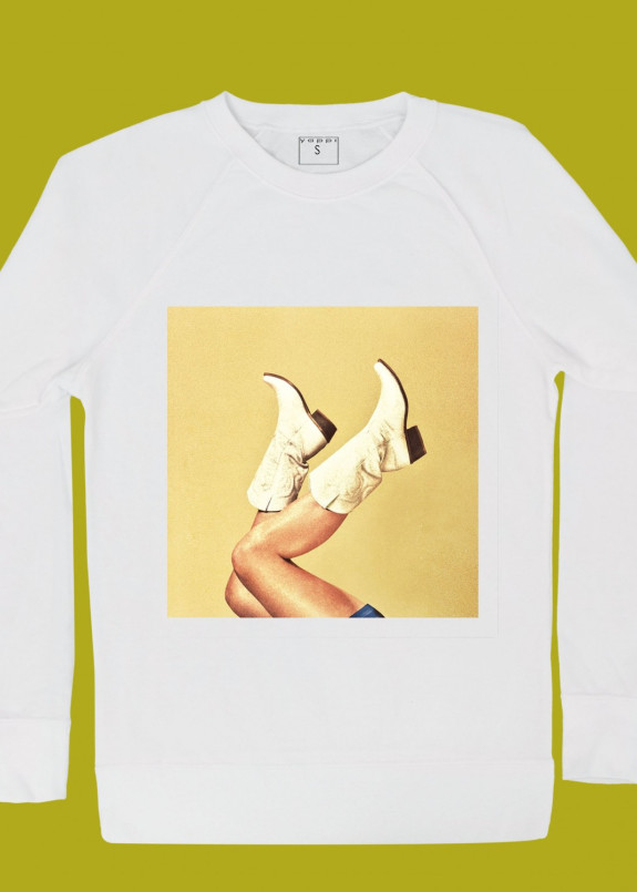 Свитшот женский белый Cowboy Boots Yappi Изображение Свитшот женский белый Cowboy Boots Yappi