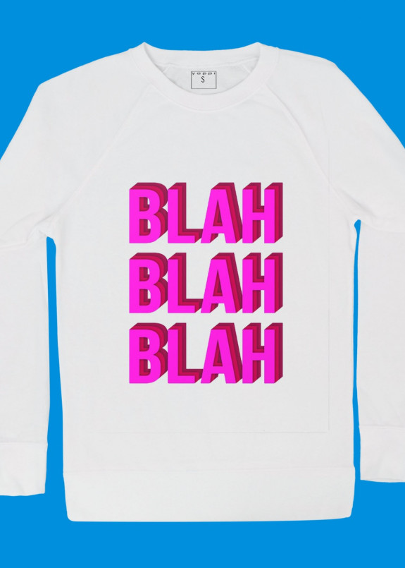 Свитшот женский белый BLAH Yappi Изображение Свитшот женский белый BLAH Yappi