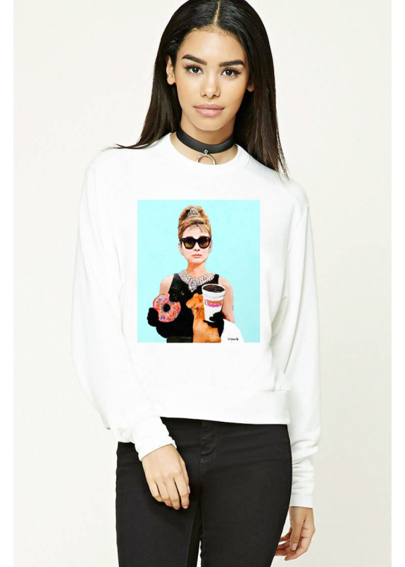 Свитшот женский белый Holly Golightly Yappi Изображение Свитшот женский белый Holly Golightly Yappi