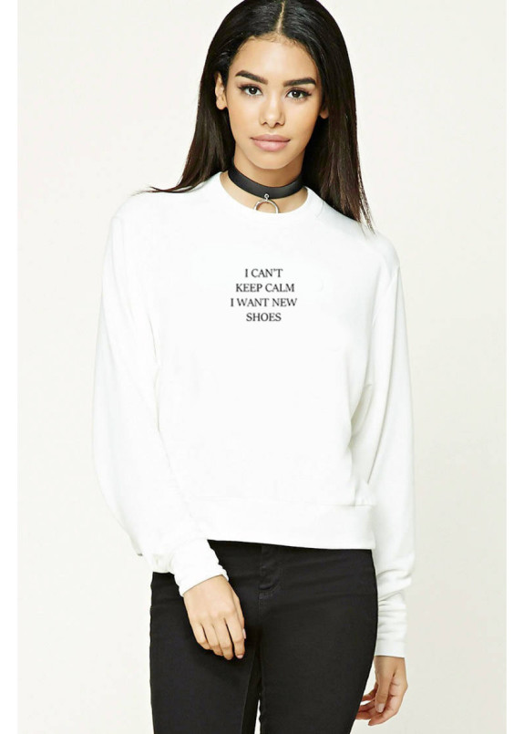 Свитшот женский белый I Can''t Keep Calm Yappi Изображение Свитшот женский белый I Can''t Keep Calm Yappi