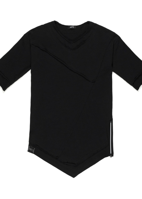 Футболка асимметричная черная MFS BRAND Изображение Футболка асимметричная черная MFS BRAND