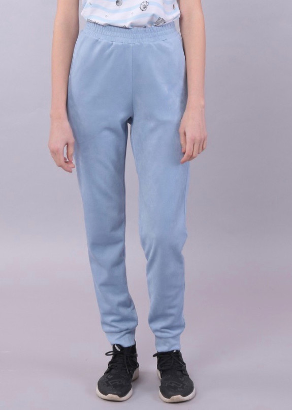 Штаны женские замшевые голубые Roussin Изображение Штаны женские замшевые голубые Roussin