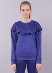 Свитшот женский замшевый c рюшами синий Roussin Изображение Свитшот женский замшевый c рюшами синий Roussin