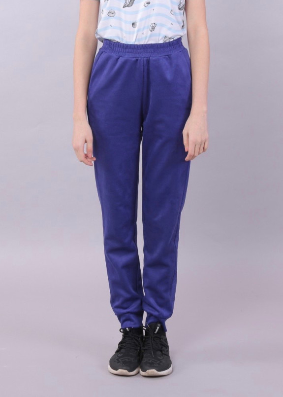 Штаны женские замшевые синие Roussin Изображение Штаны женские замшевые синие Roussin