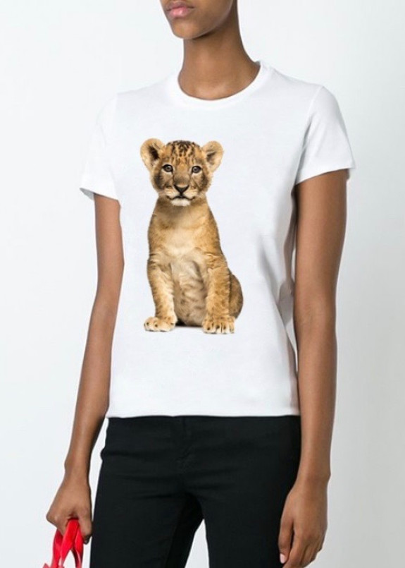 Футболка женская белая Lion YAPPI Изображение Футболка женская белая Lion YAPPI