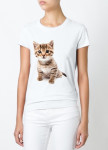 Футболка женская белая Kitten YAPPI Изображение Футболка женская белая Kitten YAPPI