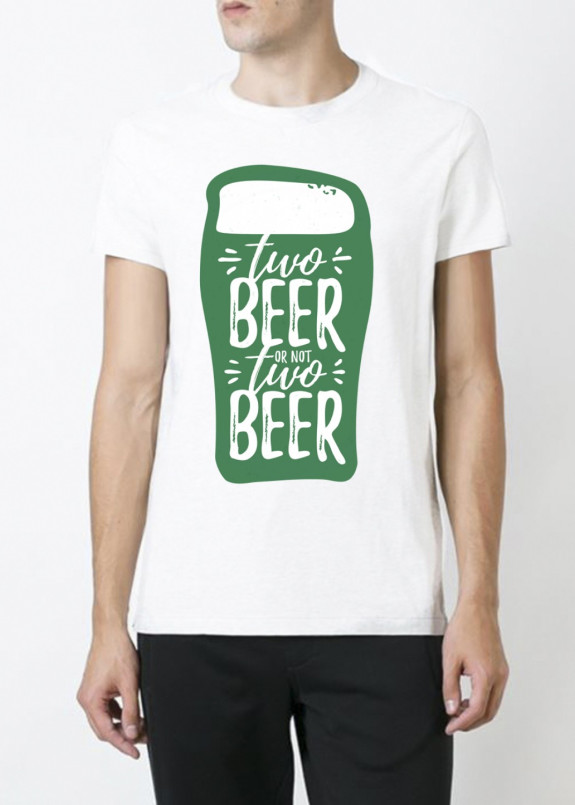 Футболка мужская белая Two Beer or not Two Beer YAPPI  Изображение Футболка мужская белая Two Beer or not Two Beer YAPPI