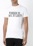 Футболка мужская белая Where is my Juliet YAPPI Изображение Футболка мужская белая Where is my Juliet YAPPI