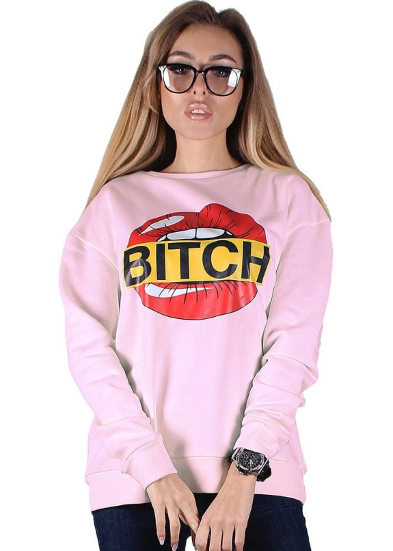 Свитшот женский розовый BITCH Krutyakov Изображение Свитшот женский розовый BITCH Krutyakov