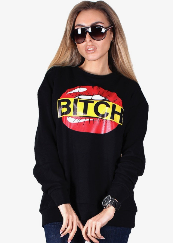 Свитшот женский черный BITCH Krutyakov Изображение Свитшот женский черный BITCH Krutyakov
