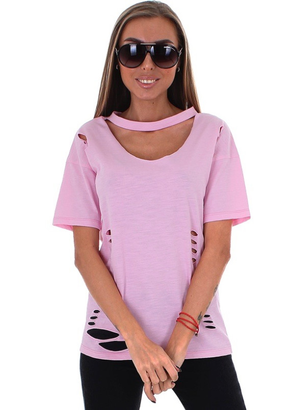 Футболка женская розовая RAGGED Krutyakov Изображение Футболка женская розовая RAGGED Krutyakov