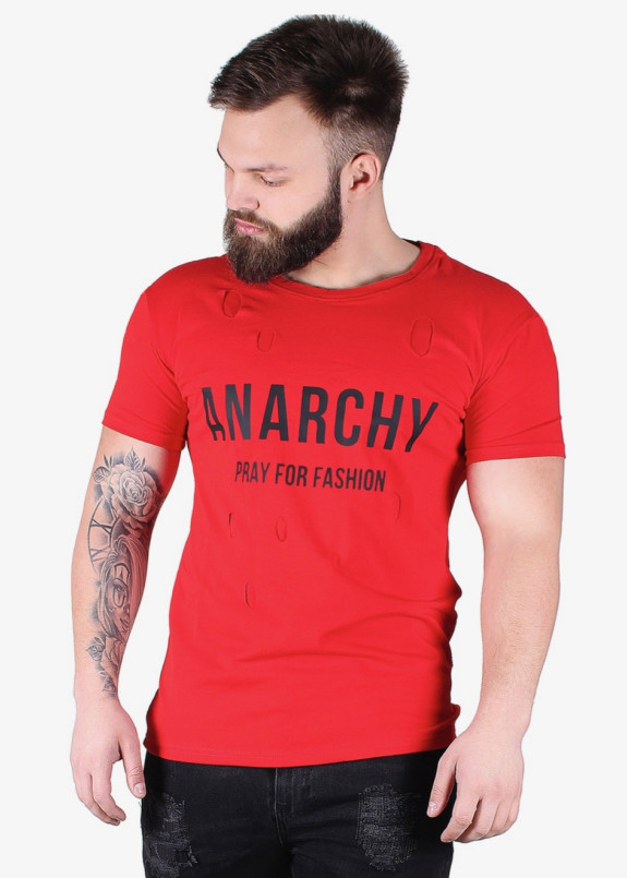 Футболка мужская красная ANARCHY Krutyakov  Изображение Футболка мужская красная ANARCHY Krutyakov