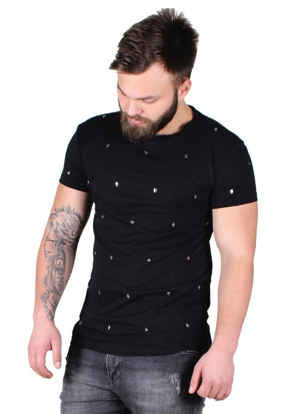 Футболка мужская черная METAL SKULLS Krutyakov Изображение Футболка мужская черная METAL SKULLS Krutyakov