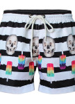 Шорты пляжные белые SKULL ICE CREAM Krutyakov Изображение Шорты пляжные белые SKULL ICE CREAM Krutyakov