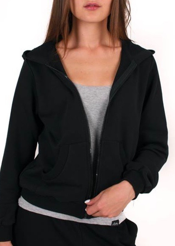 Худи женское на молнии черное Leska Prod Изображение Худи женское на молнии черное Leska Prod