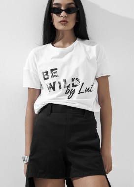 Футболка женская белая BE WILD Lut Изображение Футболка женская белая BE WILD Lut