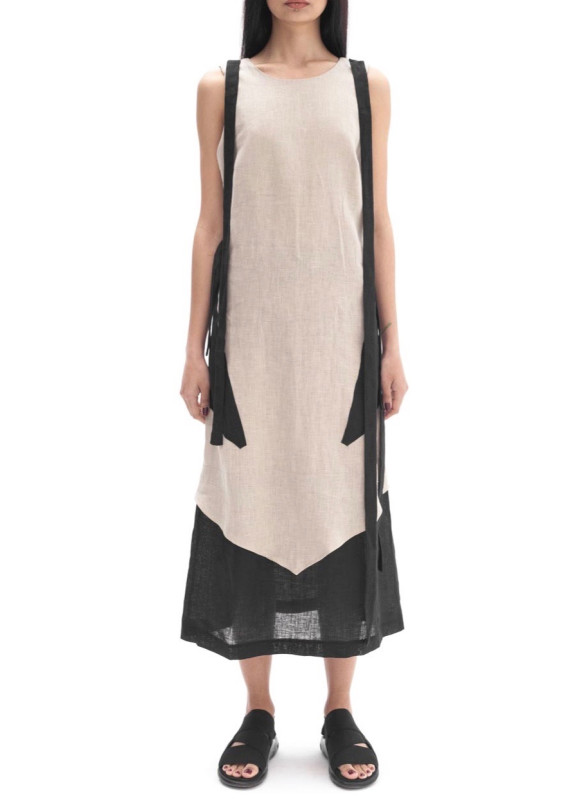 Платье льняное бежевое LUT  Изображение Платье льняное бежевое LUT