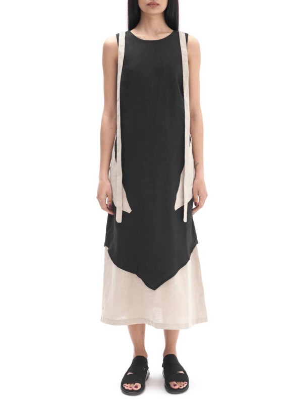 Платье льняное черное LUT Изображение Платье льняное черное LUT