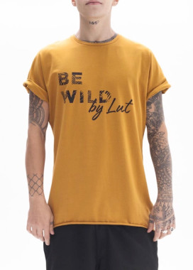 Футболка мужская желтая BE WILD LUT Изображение Футболка мужская желтая BE WILD LUT