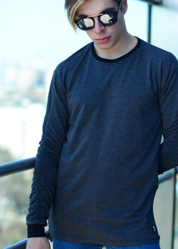 Лонгслив мужской темно-серый Shi Изображение Лонгслив мужской темно-серый Shi