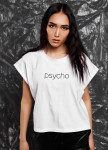 Футболка женская белая Psycho She Black Limit Изображение Футболка женская белая Psycho She Black Limit