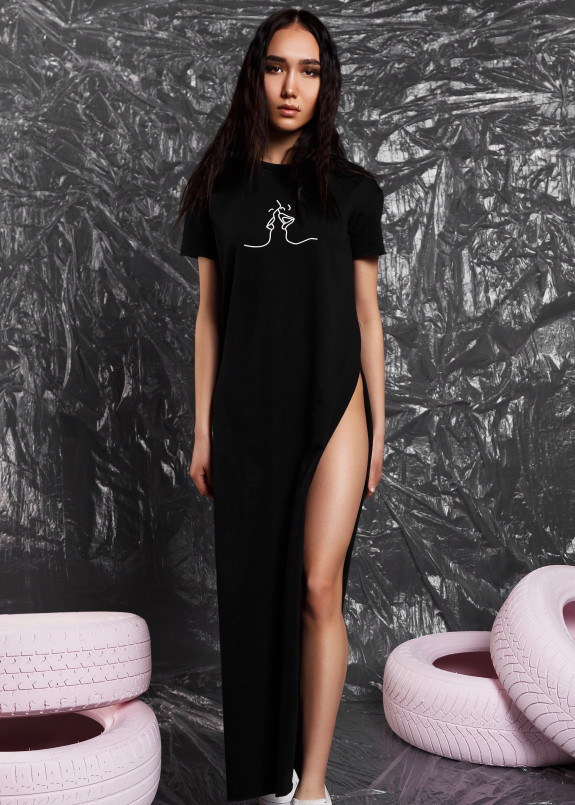 Футболка-платье черная She Black Limit Изображение Футболка-платье черная She Black Limit
