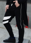 Штаны мужские черные с белыми вставками Shi Изображение Штаны мужские черные с белыми вставками Shi