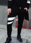 Штаны мужские черные с белыми вставками Shi Изображение Штаны мужские черные с белыми вставками Shi