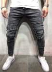 Изображение Джинсы мужские с карманом на колене серые MFStore  