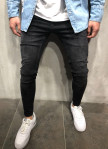 Джинсы мужские с разрезами на коленях черные MFStore Изображение Джинсы мужские с разрезами на коленях черные MFStore