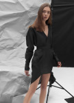Изображение Платье-рубашка льняное черное ICON MANIA