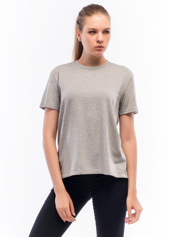 Футболка женская с разрезом серая Wolff Изображение Футболка женская с разрезом серая Wolff