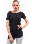 Футболка женская с асимметричным вырезом горловины черная Wolff Изображение Футболка женская с асимметричным вырезом горловины черная Wolff