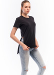 Футболка женская с разрезами черная Wolff Изображение Футболка женская с разрезами черная Wolff