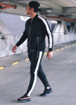 Изображение Спортивный костюм черный с белым T-Stripe Set Somatonic