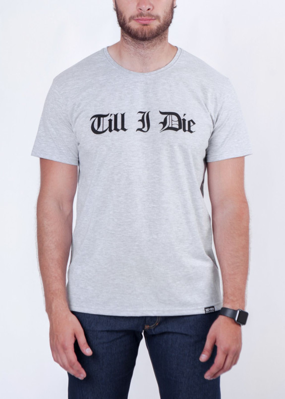 Футболка мужская серая Till I Die Seven Mountains Изображение Футболка мужская серая Till I Die Seven Mountains