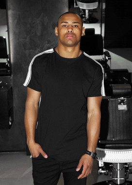 Футболка мужская с лампасами черная Black Limit  Изображение Футболка мужская с лампасами черная Black Limit