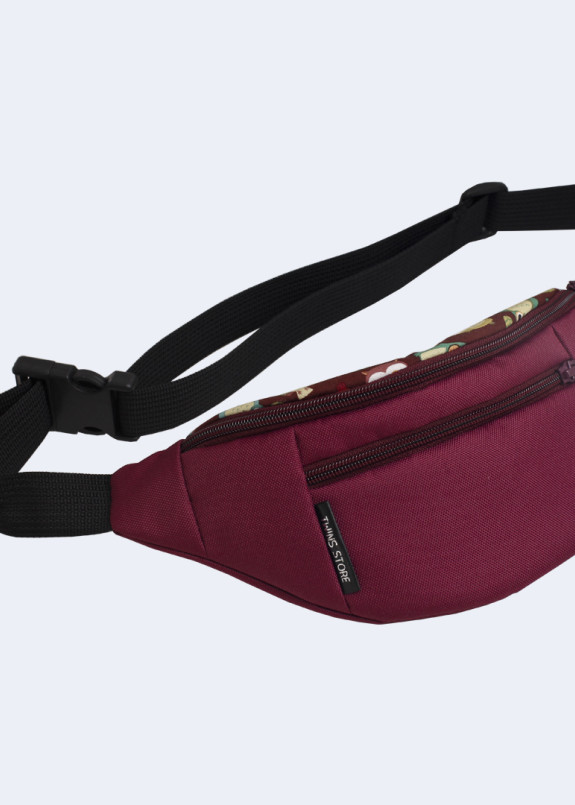 Бананка текстильная бордовая Совы Twins Store Изображение Бананка текстильная бордовая Совы Twins Store