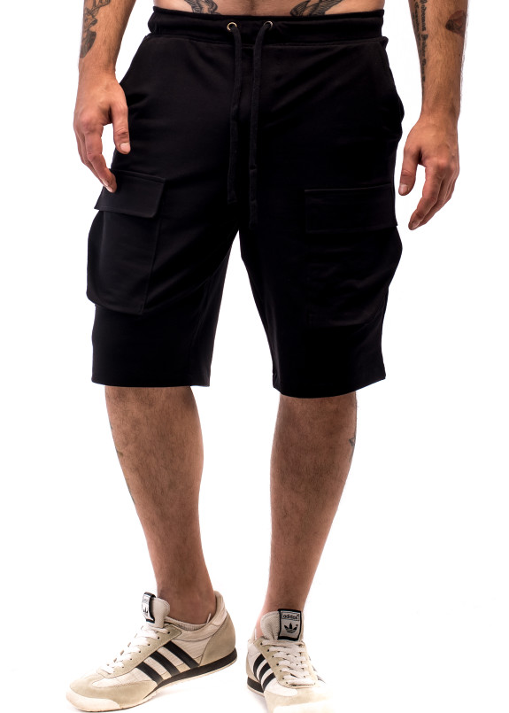 Изображение Шорты мужские с накладными карманами черные ThePARA