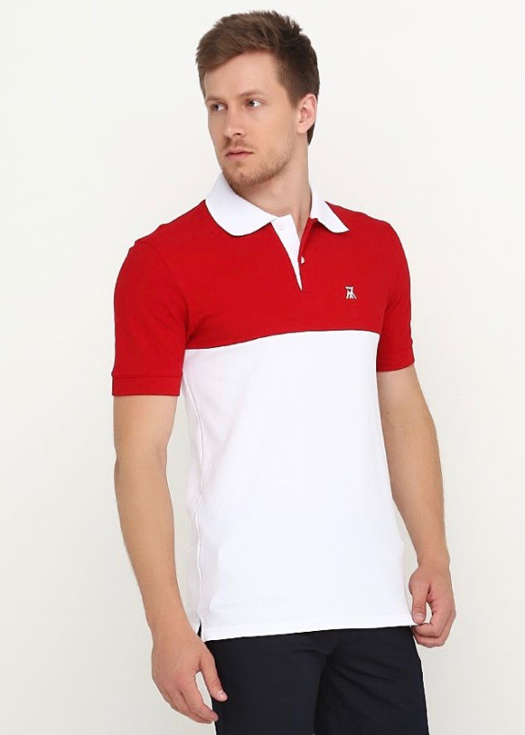 Футболка поло мужская бело-красная Polo Seven Mountains Изображение Футболка поло мужская бело-красная Polo Seven Mountains