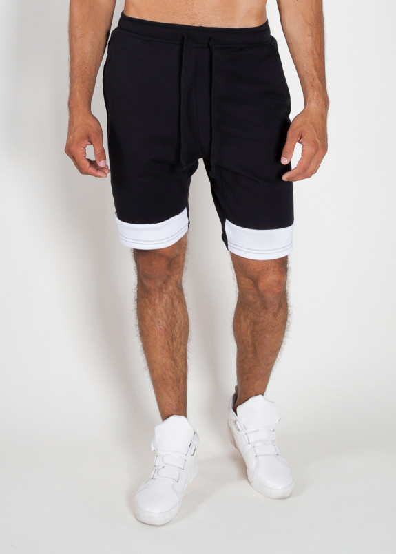 Шорты с молнией и белой вставкой черные MFS BRAND  Изображение Шорты с молнией и белой вставкой черные MFS BRAND