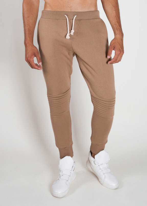 Спортивные штаны с рифлением на коленях бежевые MFS BRAND Изображение Спортивные штаны с рифлением на коленях бежевые MFS BRAND